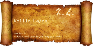 Kollin Lajos névjegykártya